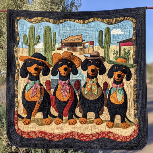 Dachshund In Cowboy Hats WN2409048CL Quilt