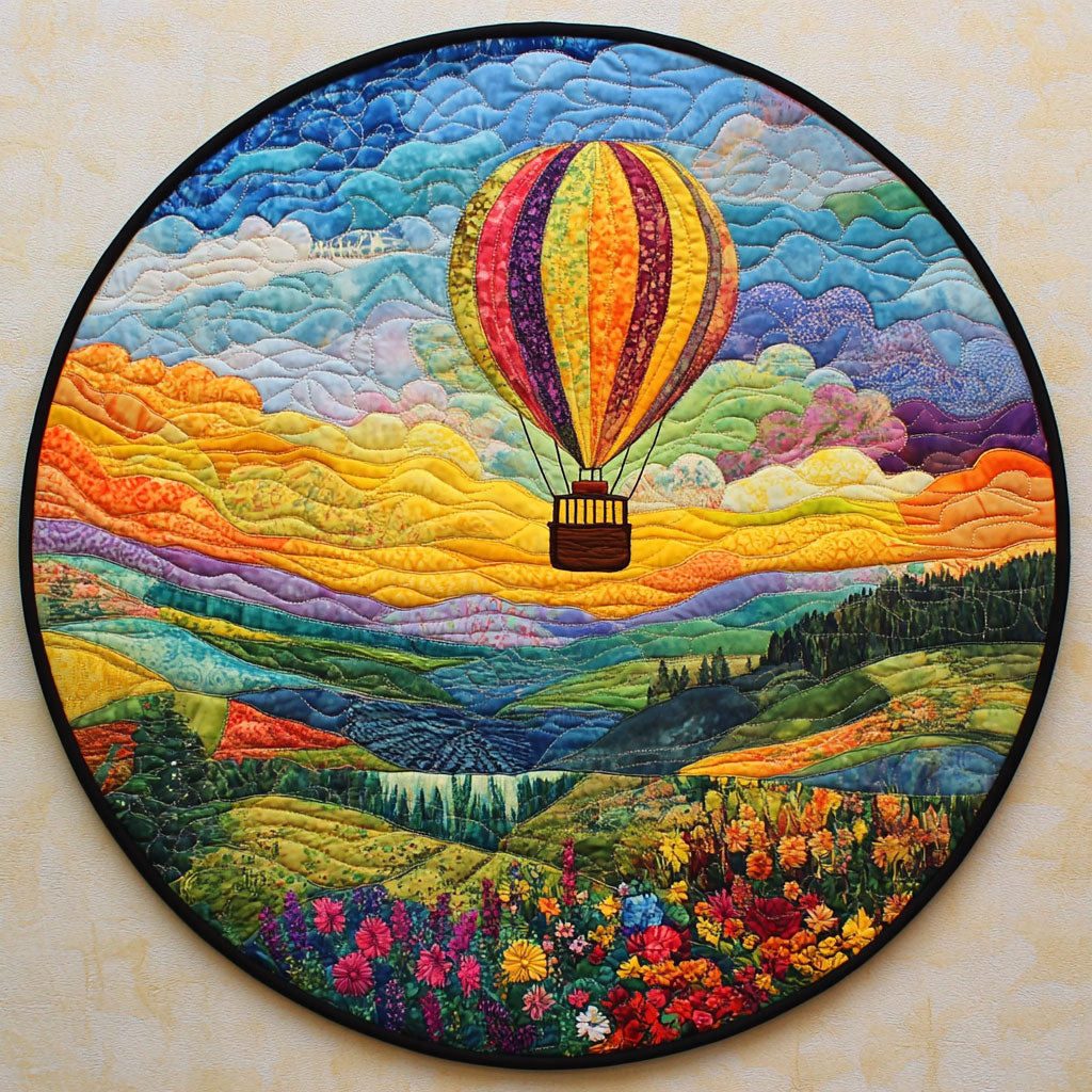 Hot Air Balloon WJ1903051CL Quilted Round Mat