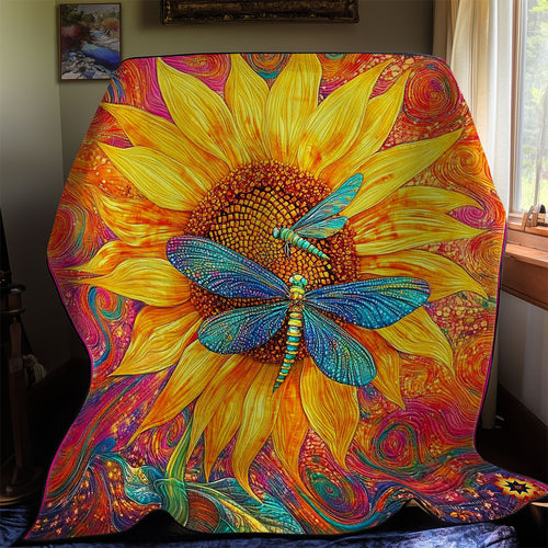 Sunflower And Dragonfly WY0811021CL Quilt