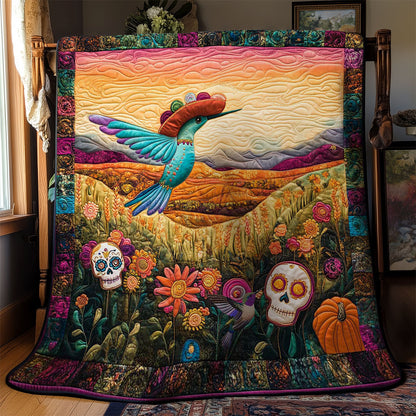 Hummingbird Fiesta Skulls WN2011132CL Quilt
