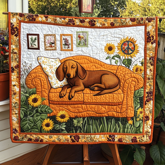 Dachshund Floral Nap WN0310042CL Quilt