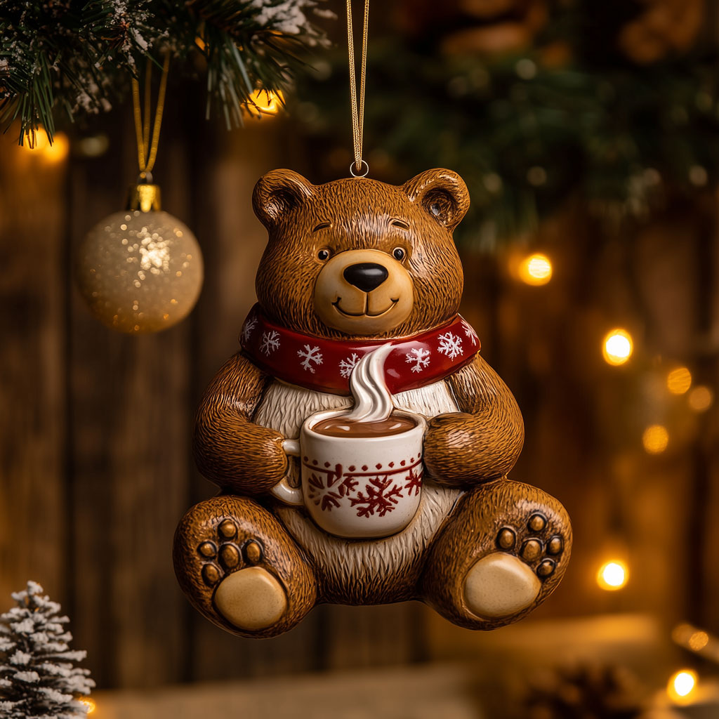Winter Drink Bear LT1710034CL Christmas Ornament