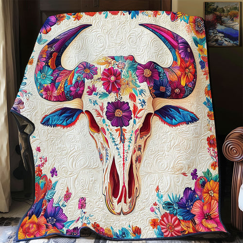 Hippie Cow Skull WY0801032CL Quilt