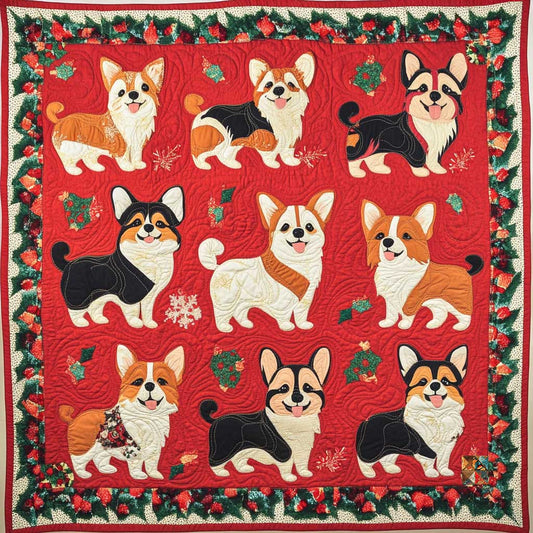 Santa's Gift Corgi WP0910018CL Quilt