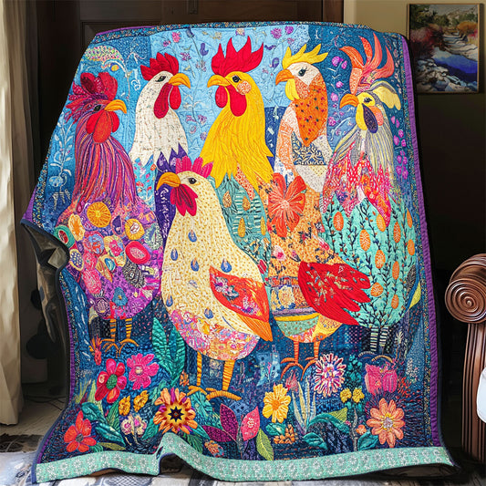 Chicken Spring Time WU07120010CL Quilt