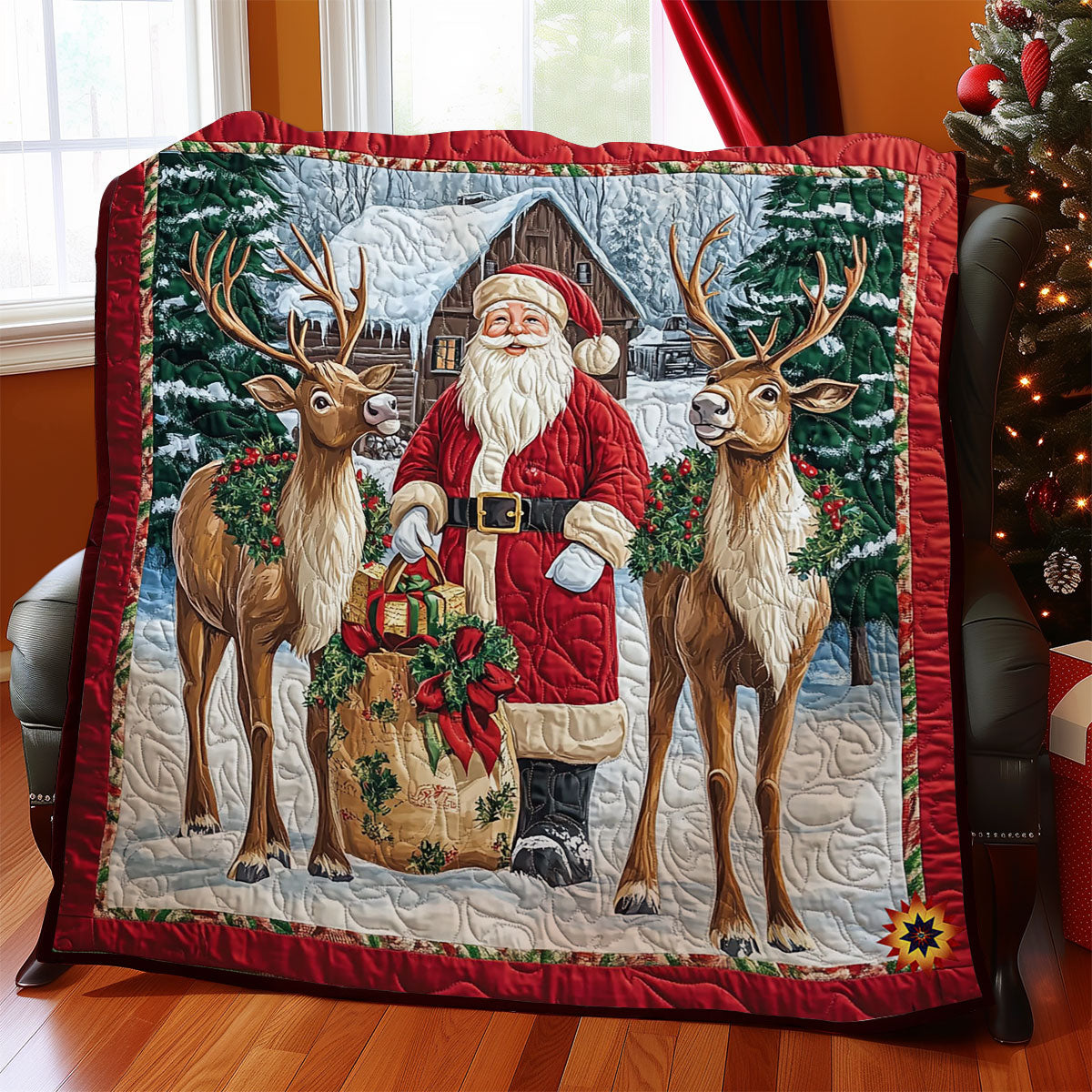 Santa Claus And Reindeer WY2611036CL Quilt