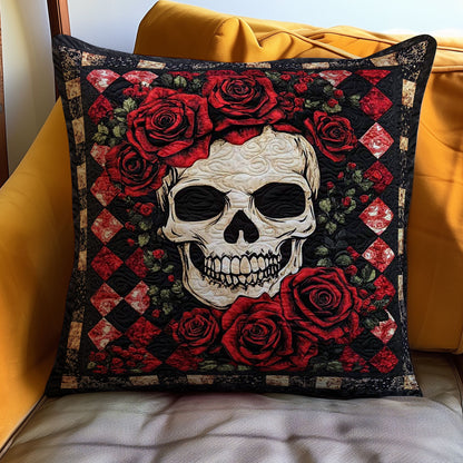 Red Roses Skull WJ2609026CL Quilt Pillow Case