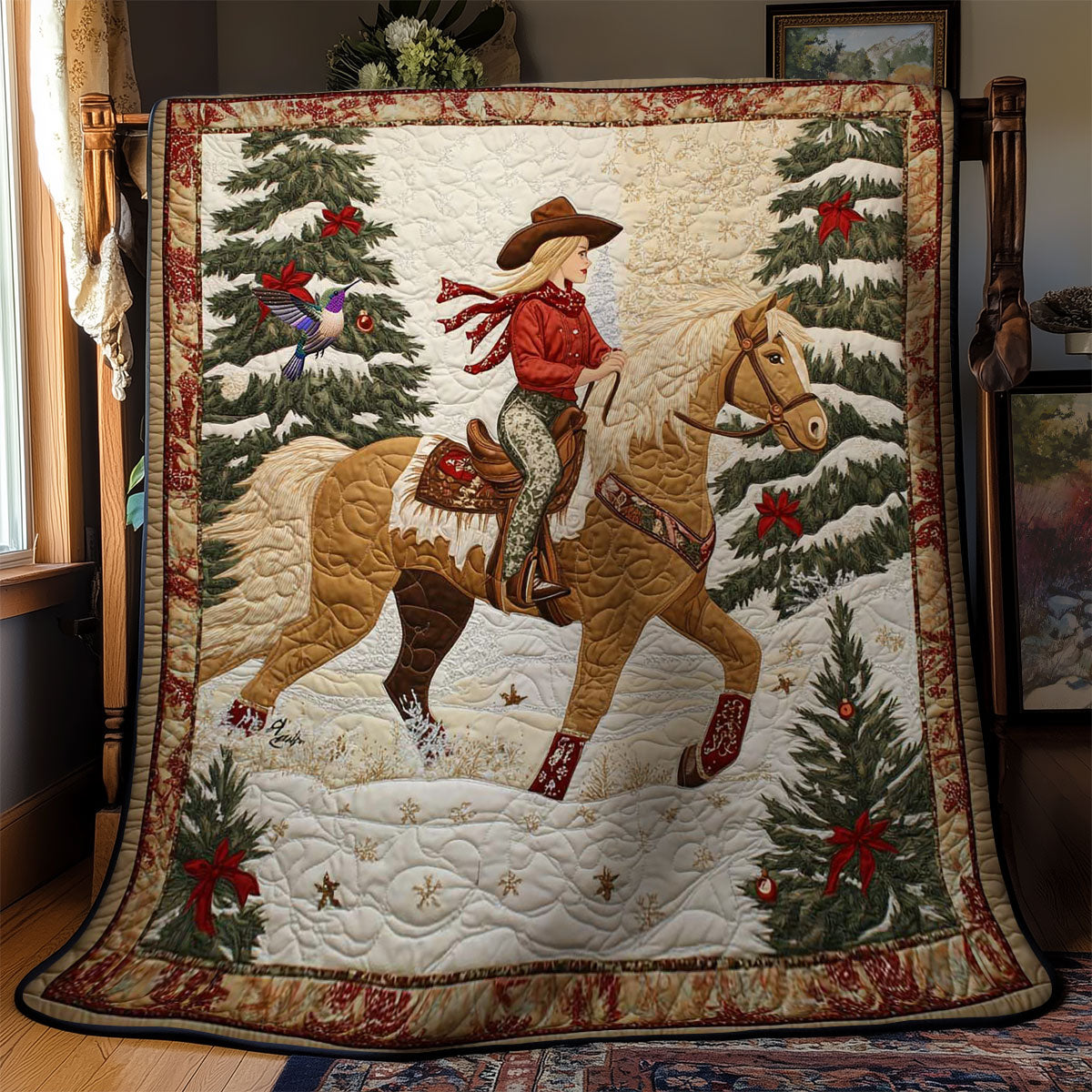 Cowgirl’s Christmas Horse WN2911039CL Quilt