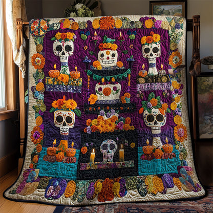 Floral Skull Celebration WN2811034CL Quilt
