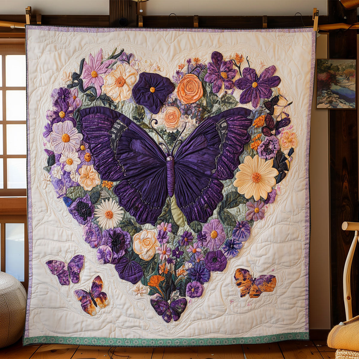Butterfly Flower WX1112006CL Quilt