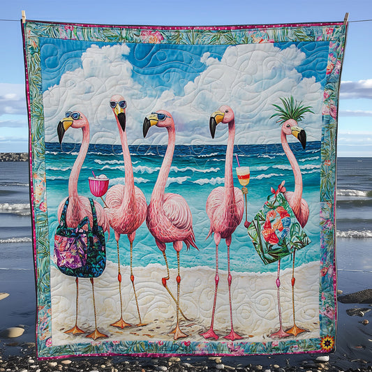 Summer Vacation Flamingo WY0811017CL Quilt