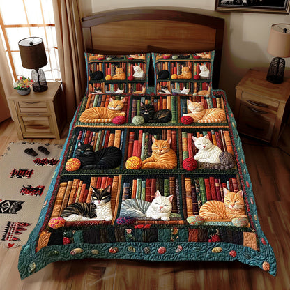 Sleeping Cats On The Bookshelves WJ2609025CL Duvet Cover Set