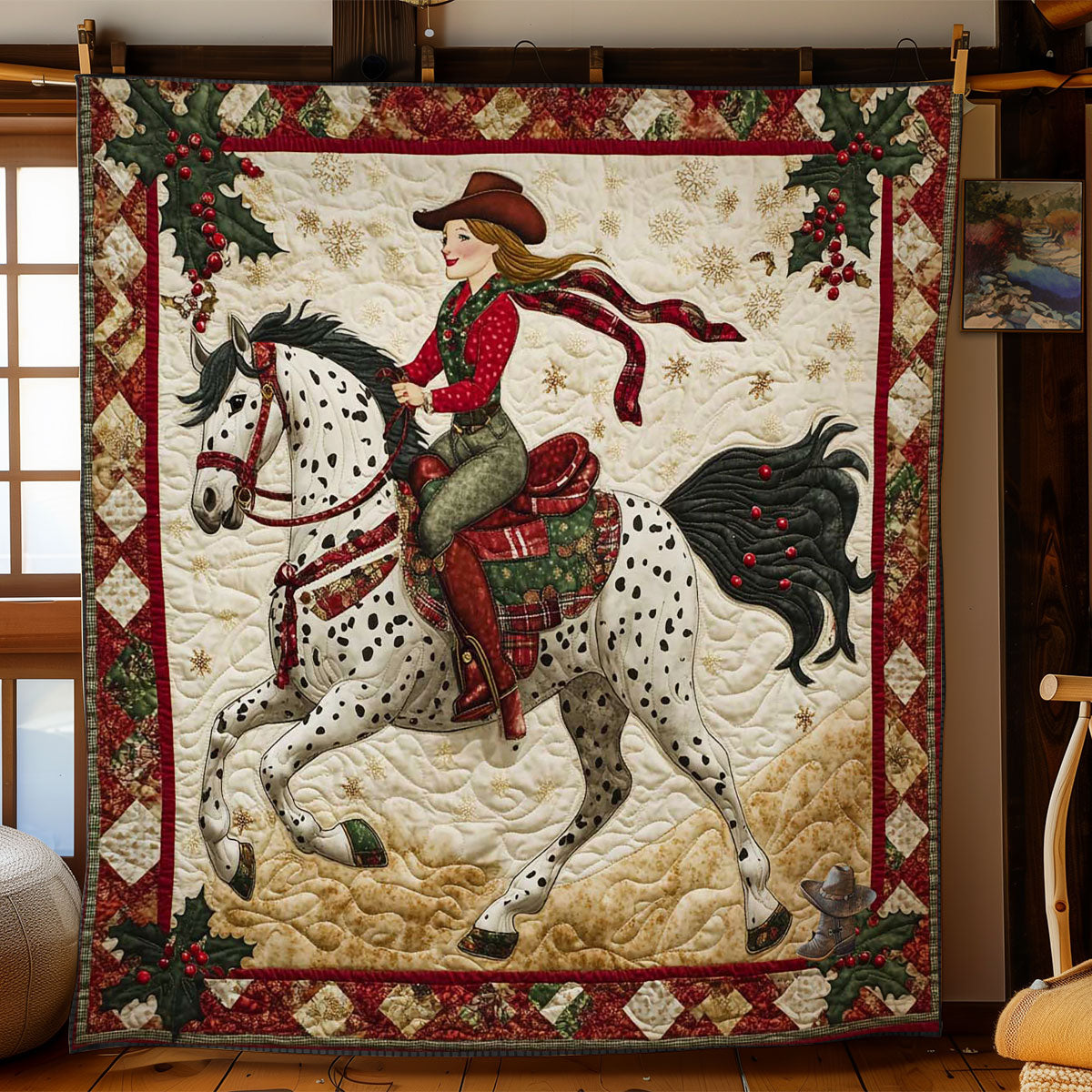 Cowgirl’s Christmas Horse WN2911037CL Quilt