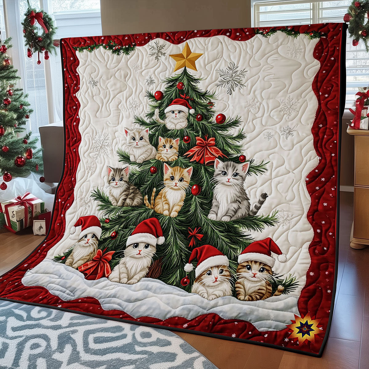 Cat Christmas Tree WY0612031CL Quilt