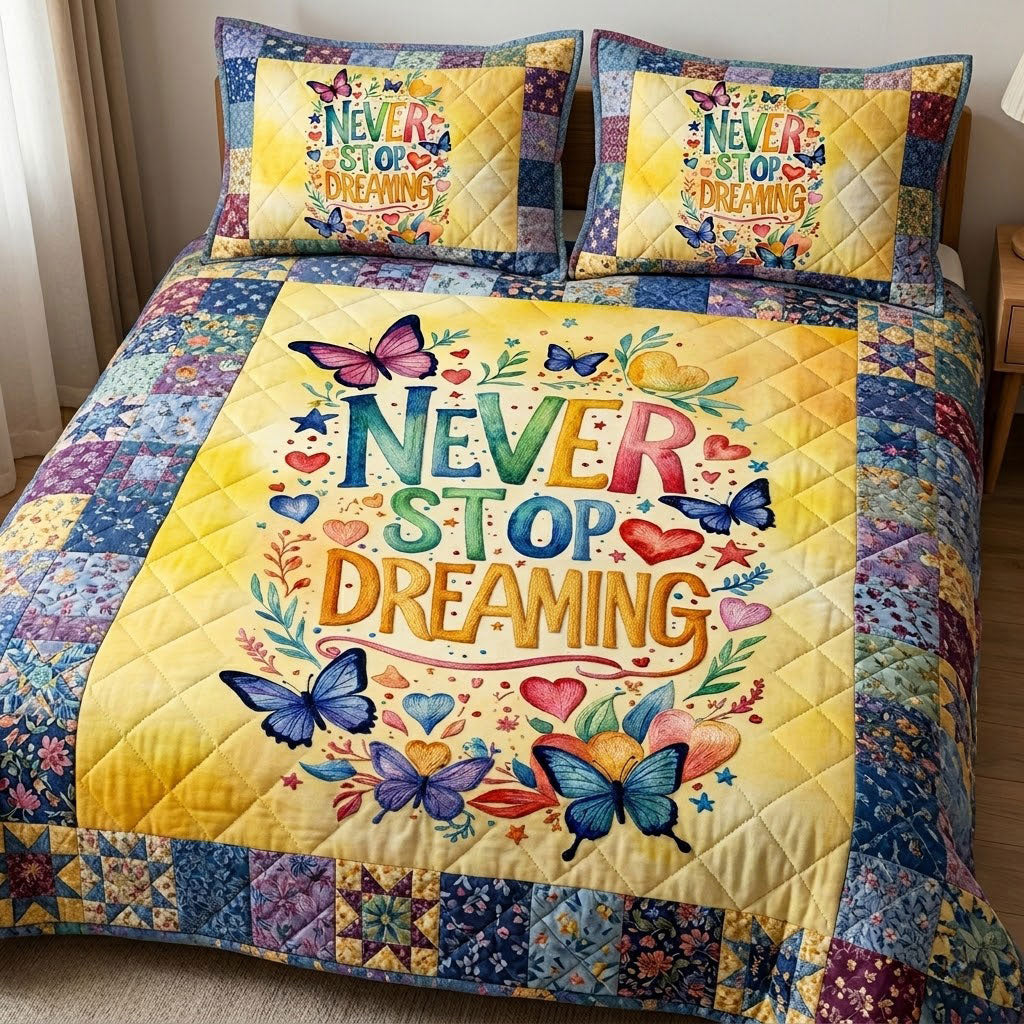 Never Stop Dreaming Butterfly Patchwork WN0304005CL Duvet Cover Set