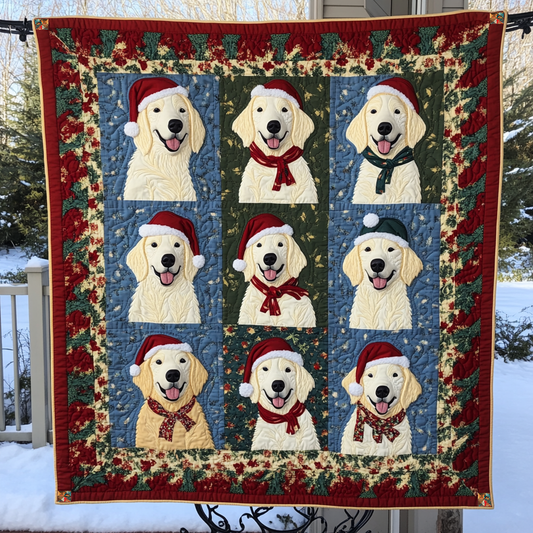 Happy White Golden Retrievers XR0210015CL Quilt