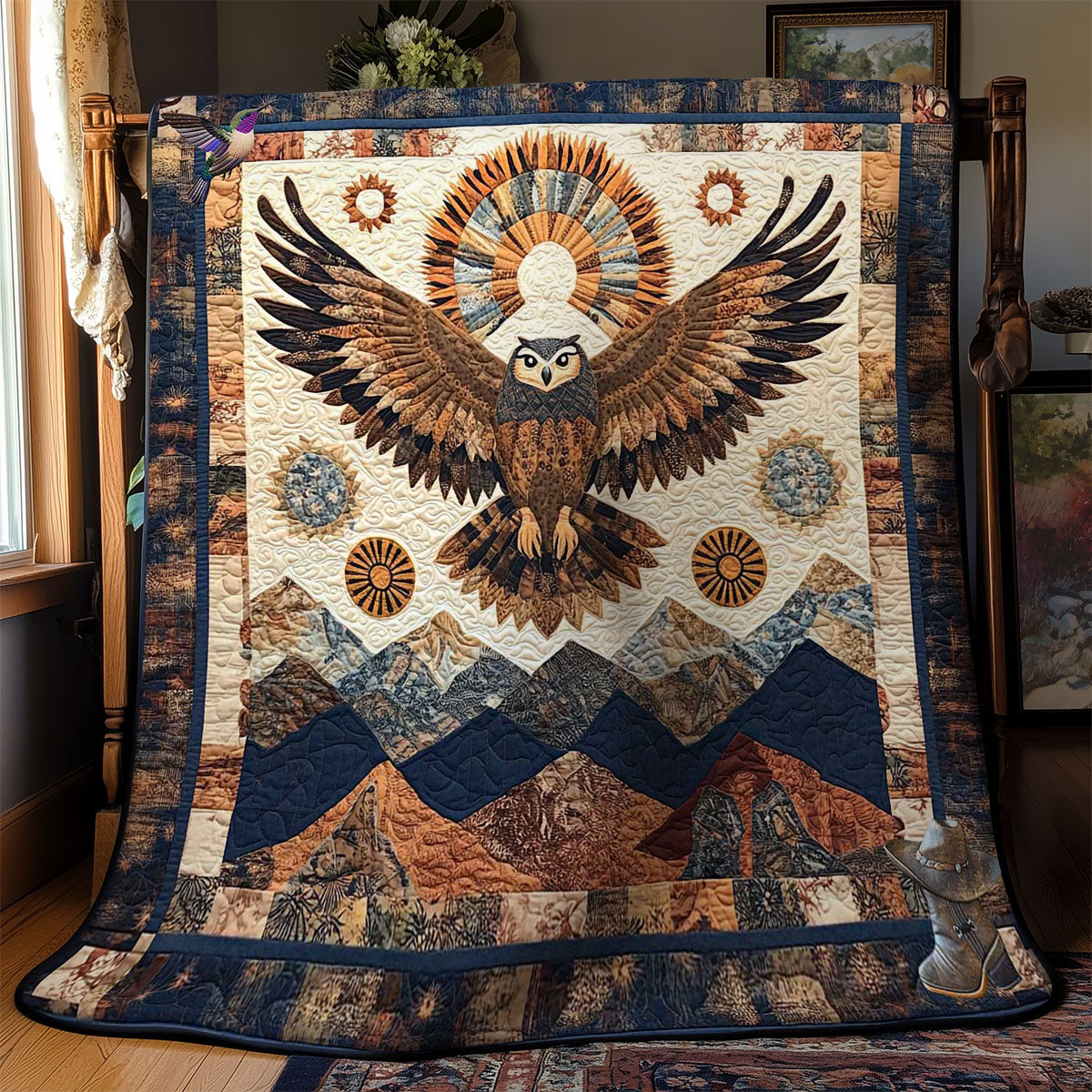 Owl Native American WN2711006CL Quilt