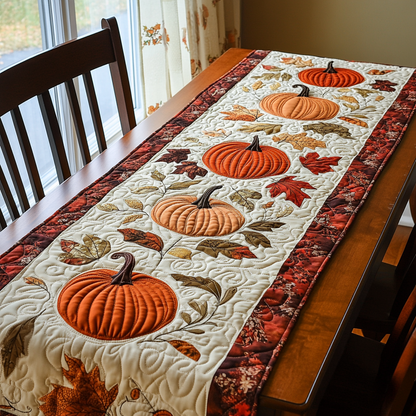 Pumpkin Autumn XR0710004CL Quilted Table Runner