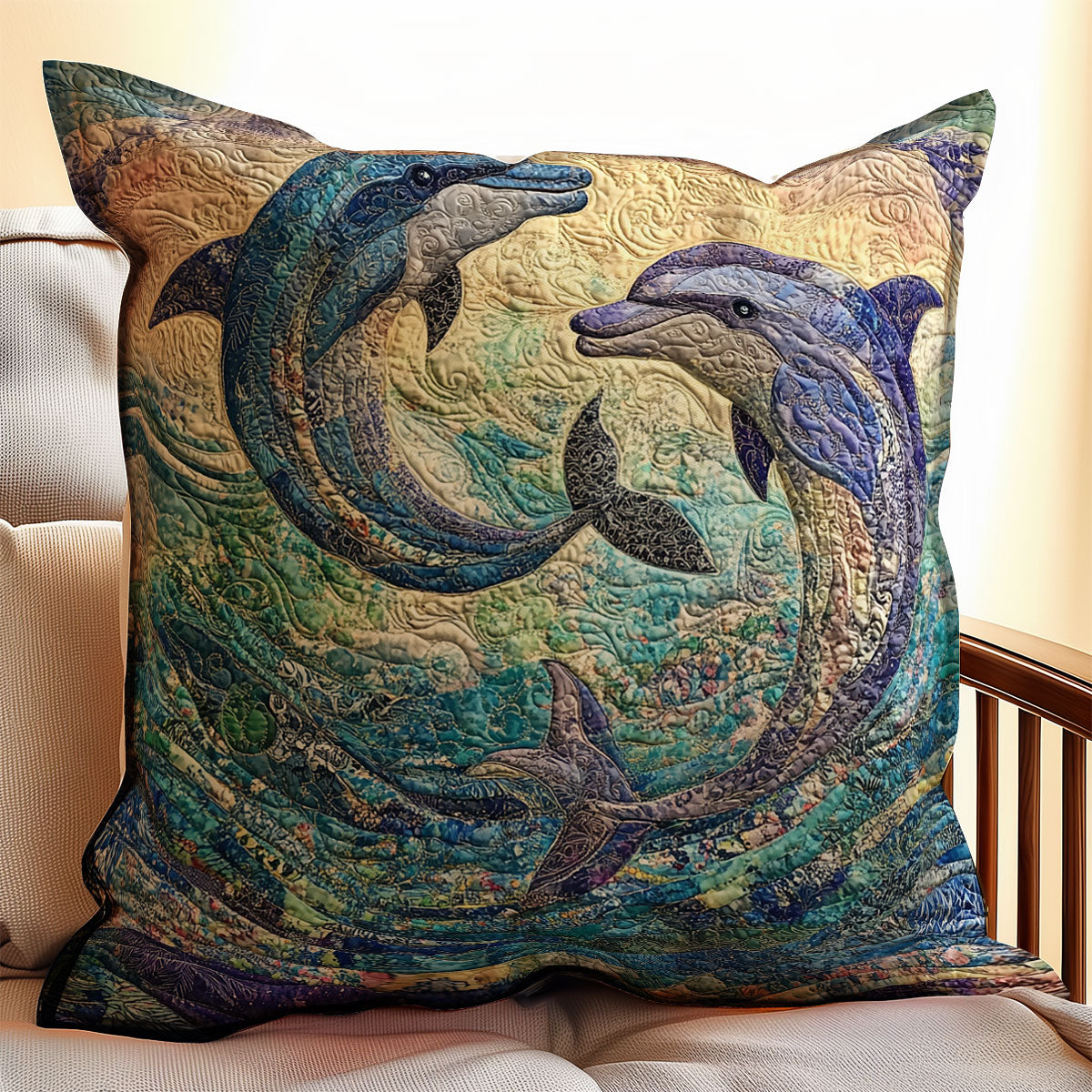 Couple Dolphin WX1212108CL Quilt Pillow Case