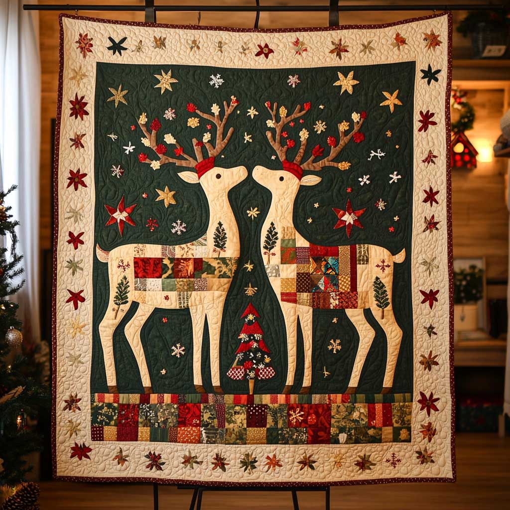 Reindeer Patchwork Christmas WP1511039CL Quilt