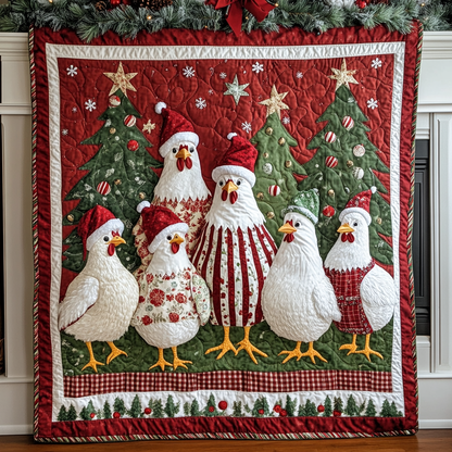 Cheerful Chickens XR2709012CL Quilt