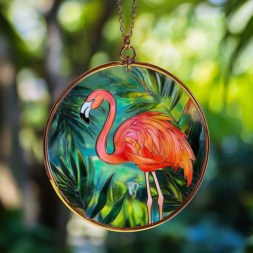 Flamingo WJ0110042CL Stained Glass Suncatcher