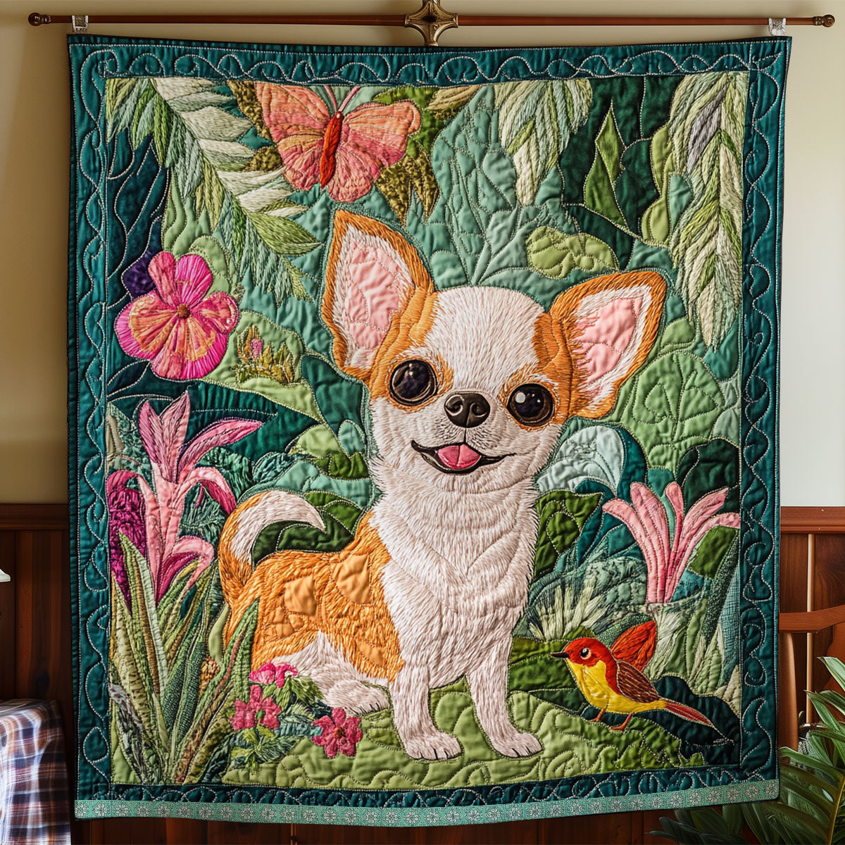 Chihuahua Flower WX1812012CL Quilt