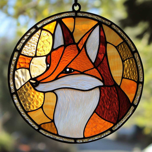 Fox WJ0710040CL Stained Glass Suncatcher