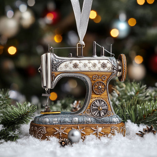 Sewing Machine White Winter WN2010060CL Christmas Ornament