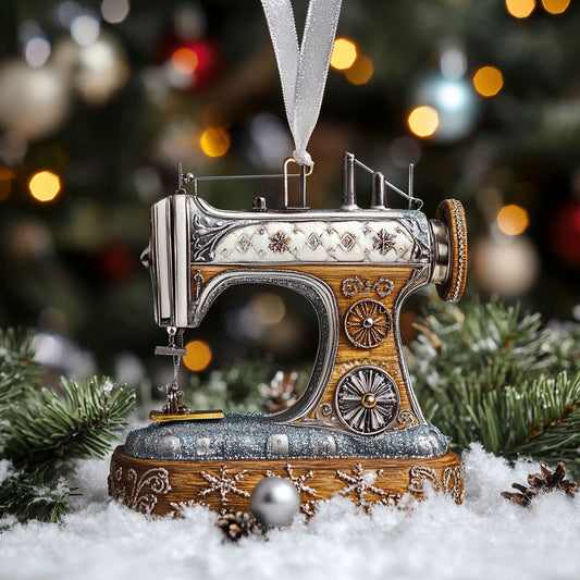 Sewing Machine White Winter WN2010060CL Christmas Ornament