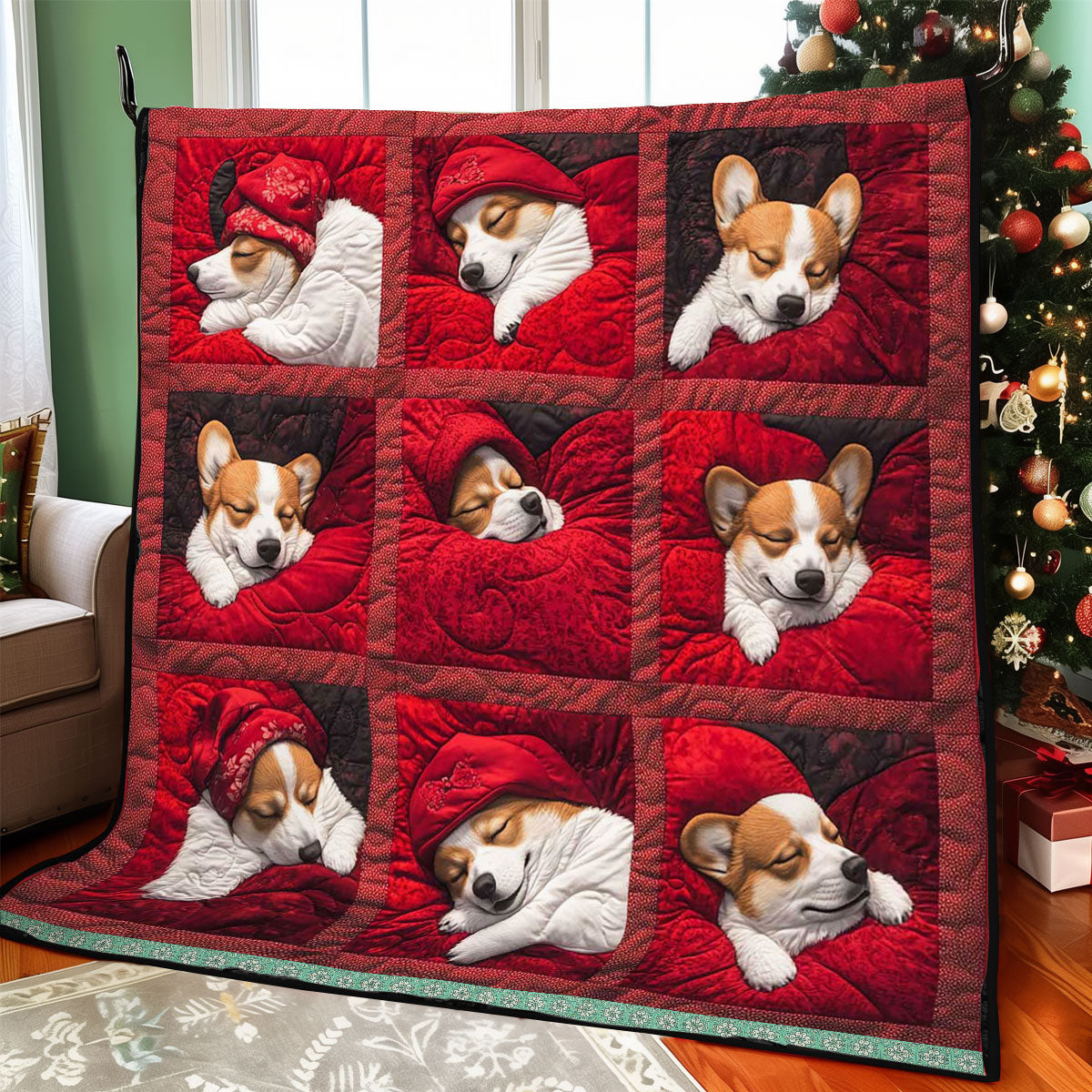 Sleeping Corgi WJ3009024CL Quilt