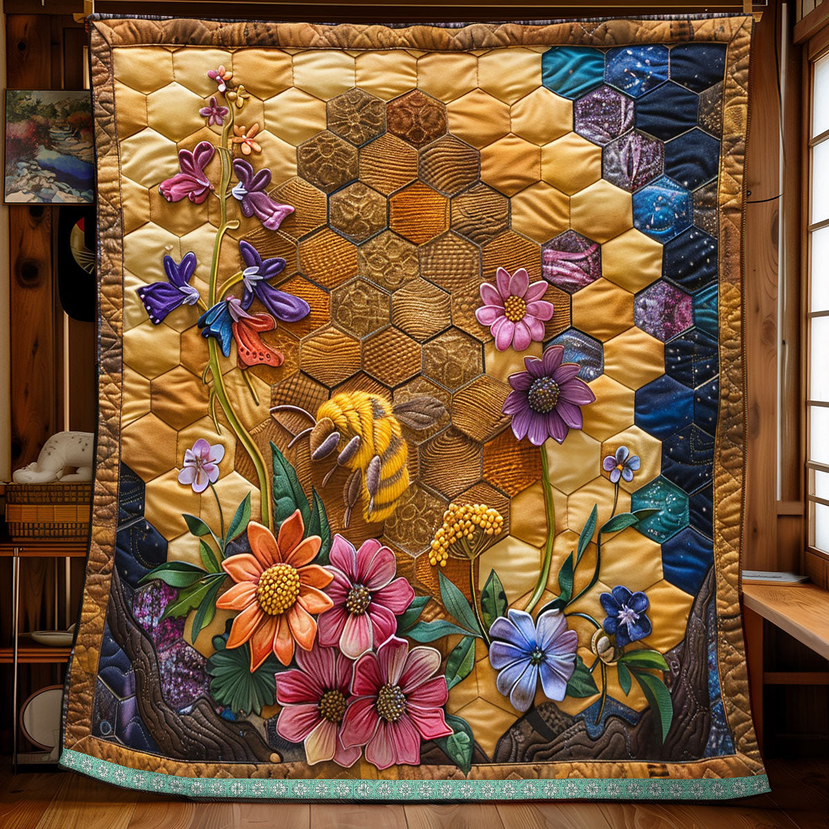 Bee Habitat Flower WP0609003CL Quilt