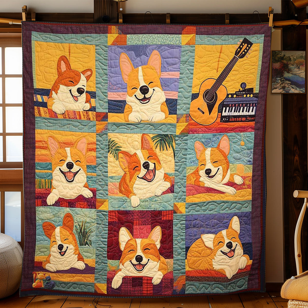 Corgi Beachfront Beat WN0410043CL Quilt