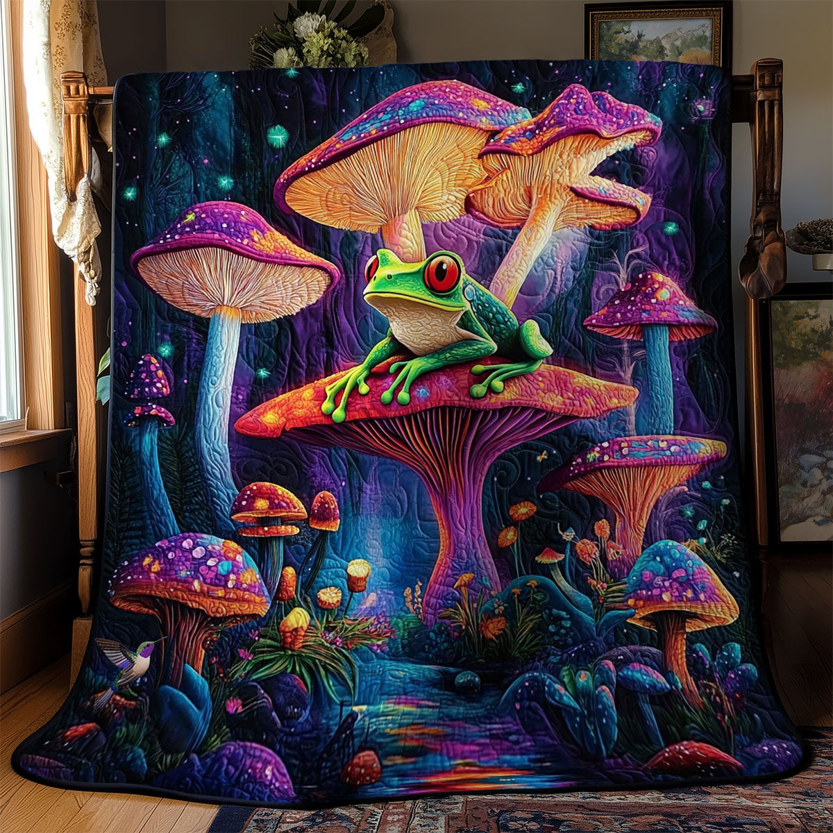 Magic Mushroom Forest Frog WY2311032CL Quilt