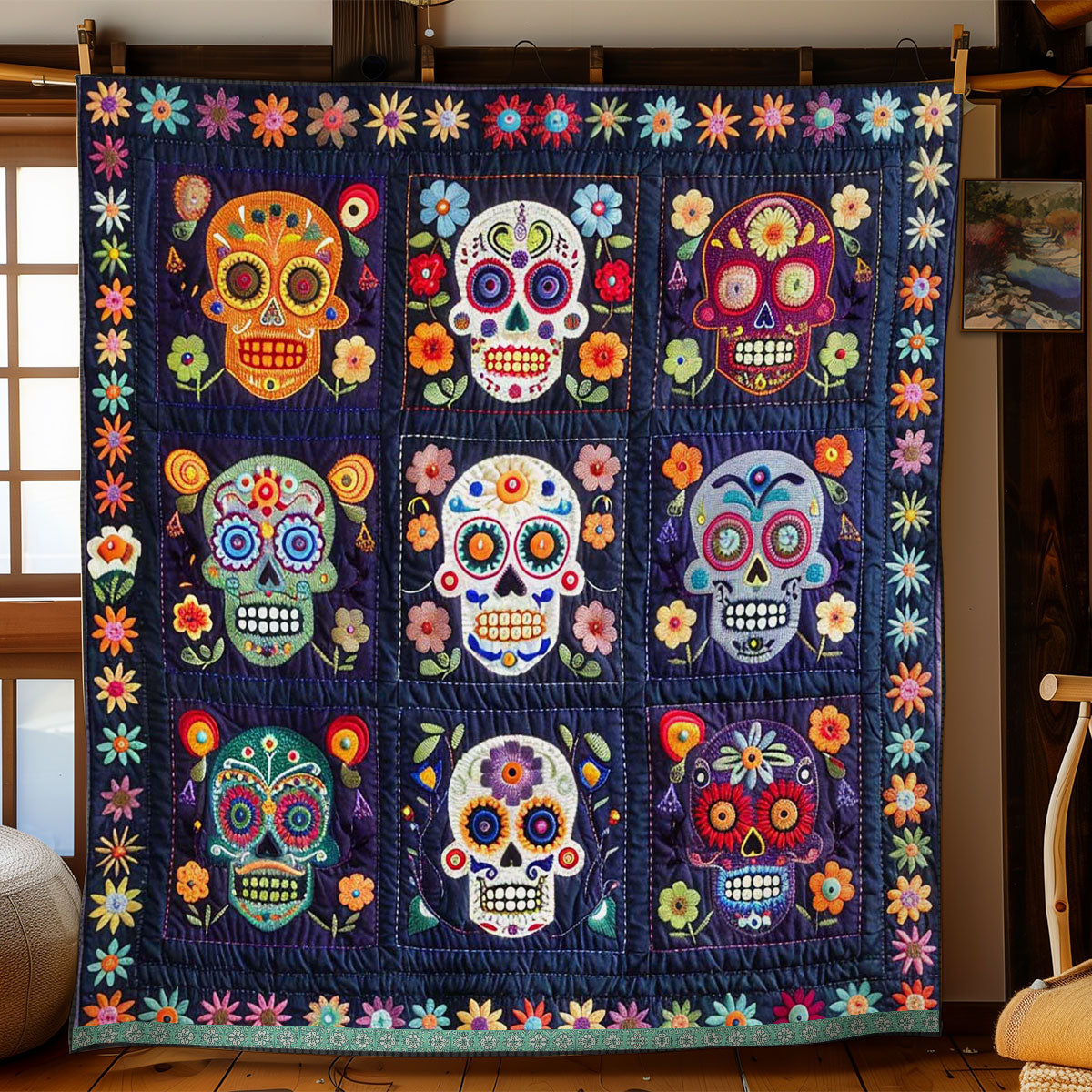 Calavera Sugar Skulls WJ2009005CL Quilt