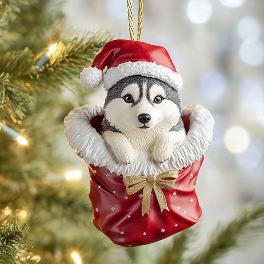 Merry Husky CP1510013CL Christmas Ornament