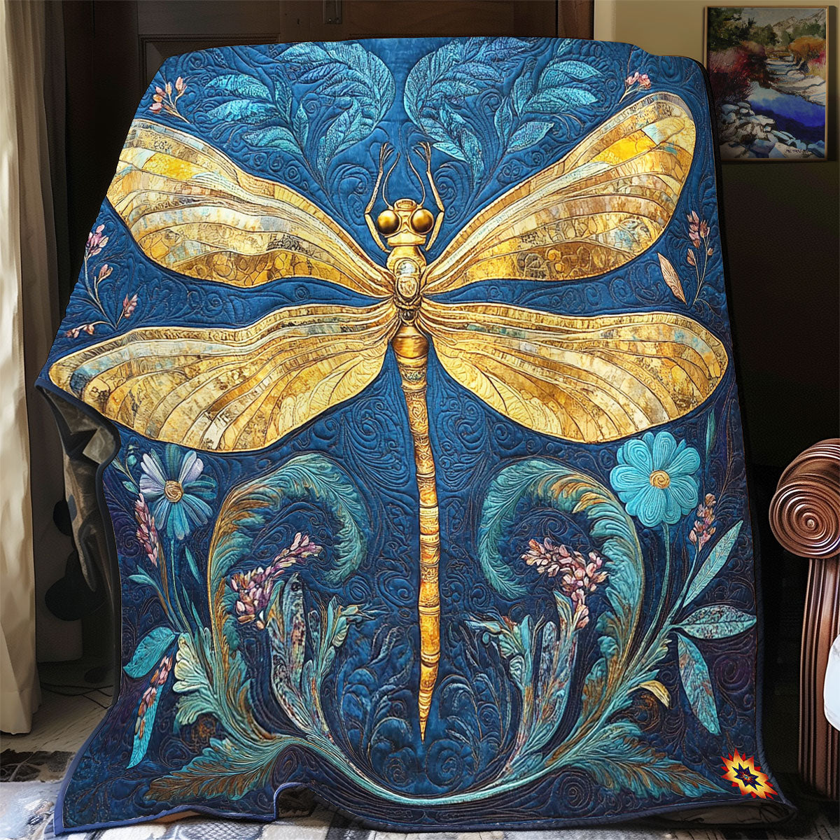 Flower Dragonfly WY0312013CL Quilt