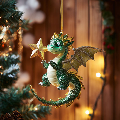 Star-Holding Dragon LT2010019CL Christmas Ornament