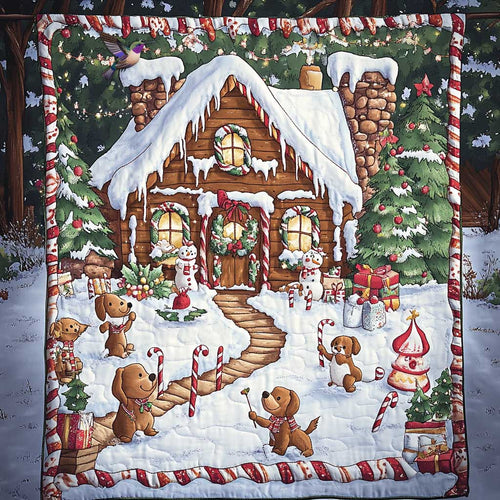 Dog Candy Cane Christmas WN0710038CL Quilt