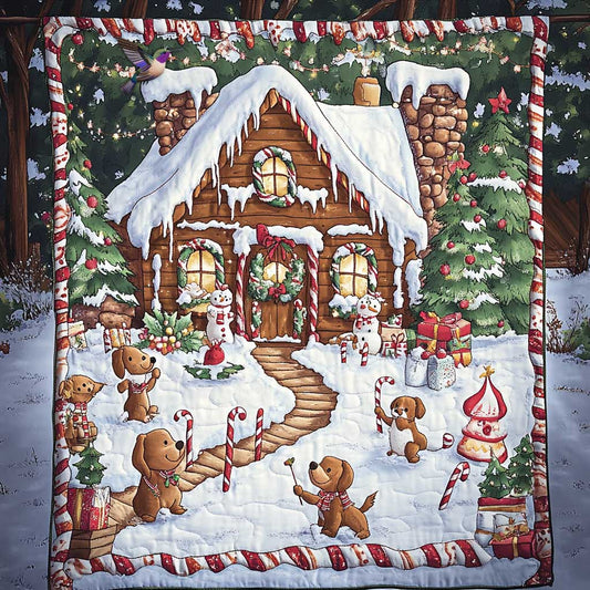 Dog Candy Cane Christmas WN0710038CL Quilt