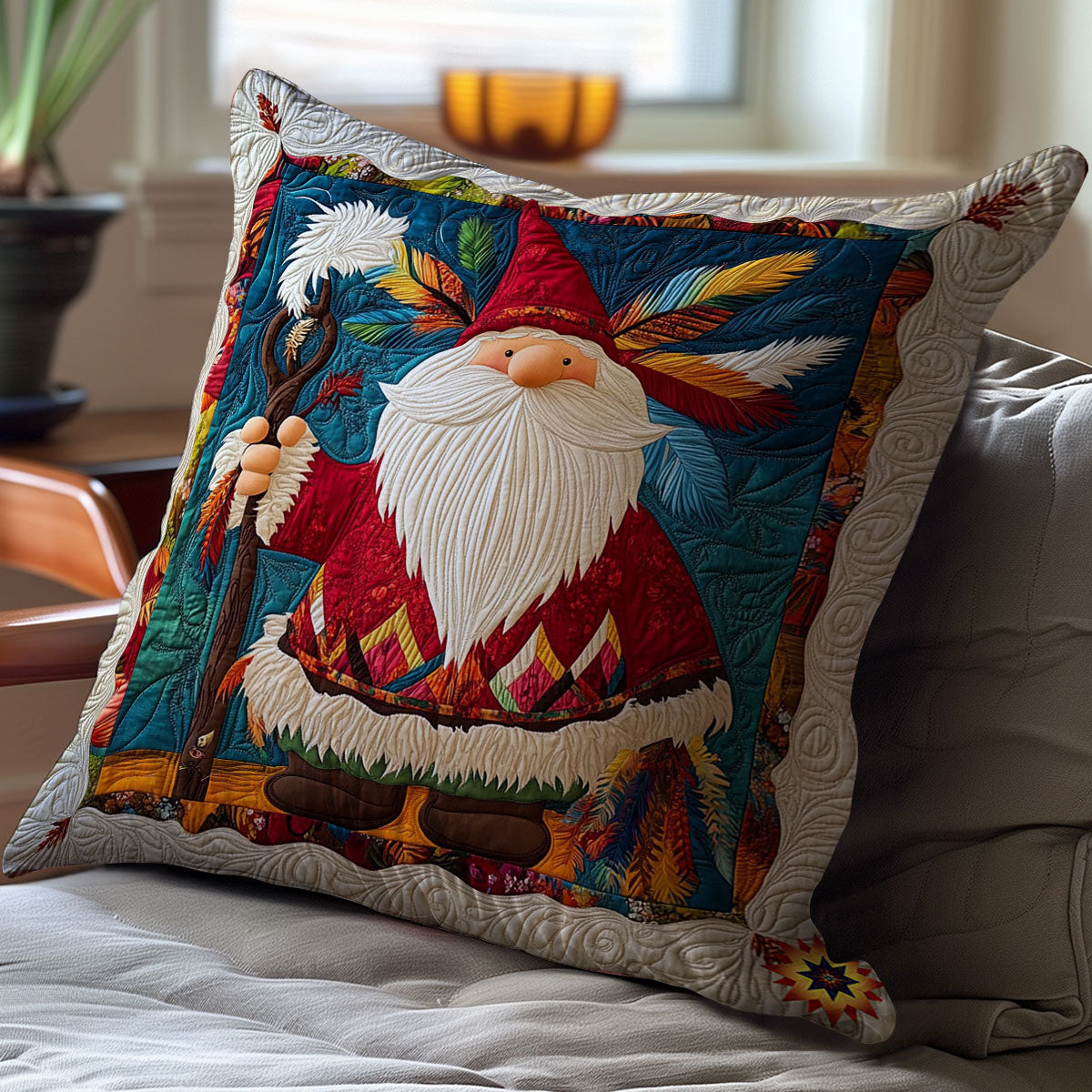 Gnome Feather WY0612081CL Quilt Pillow Case