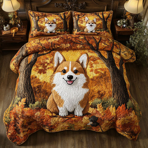 Corgi Puppy Autumn WT2402014CL Duvet Cover Set