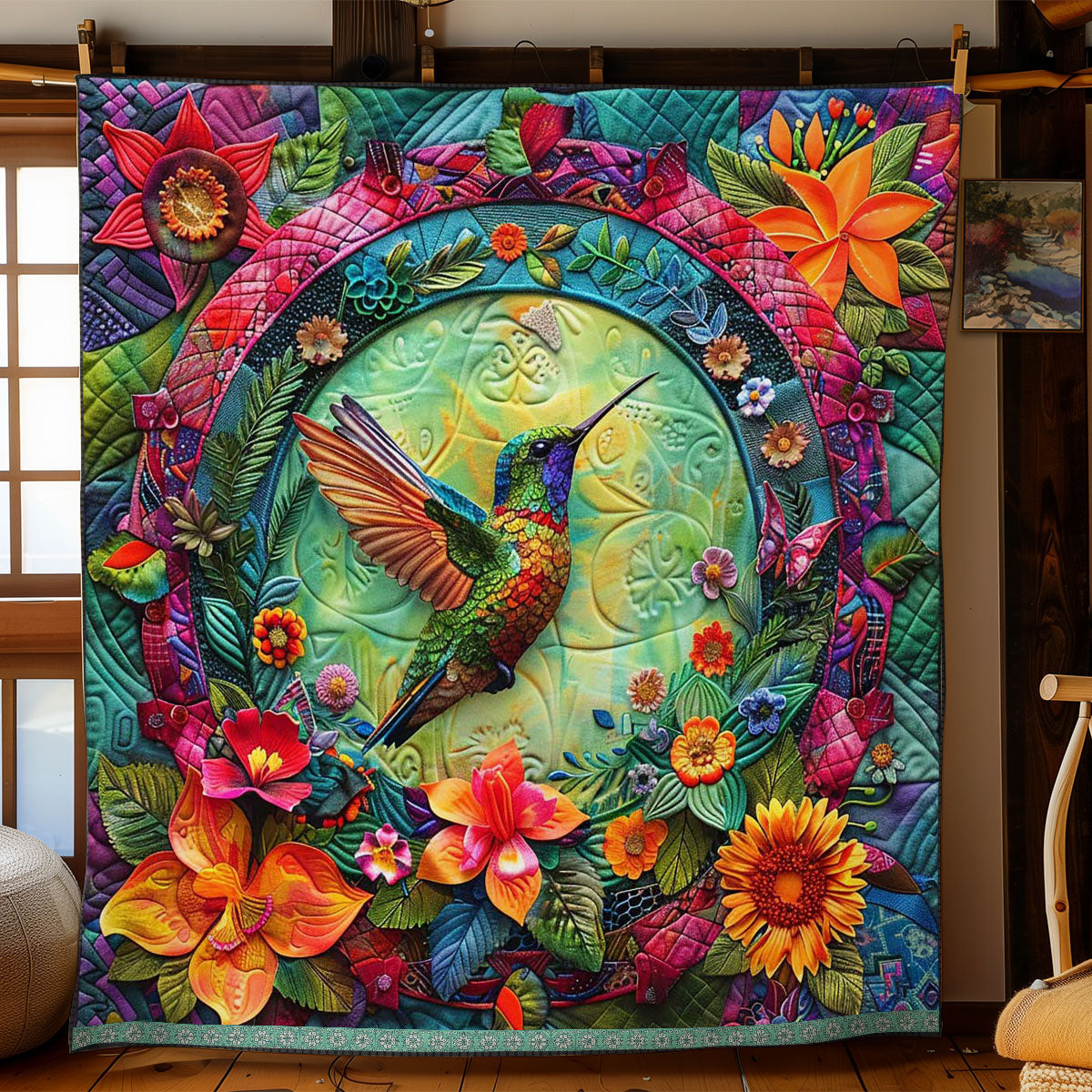 Tropical Hummingbird WJ3009022CL Quilt