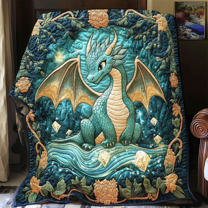Teal Baby Dragon WY0801062CL Quilt