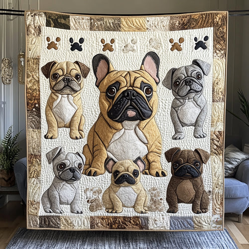 Bulldog Family  WU0511008CL Quilt