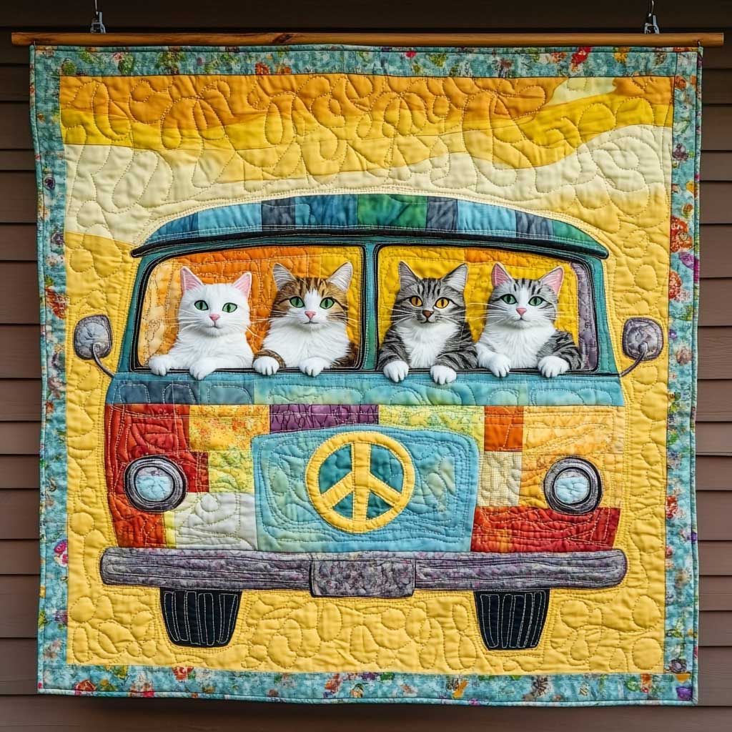 Cat Hippie Trip WP1809033CL Quilt