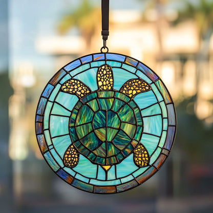 Turtle WJ1911046CL Stained Glass Suncatcher