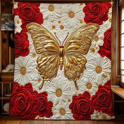 Gold Butterfy Portrait WY0602153CL Quilt