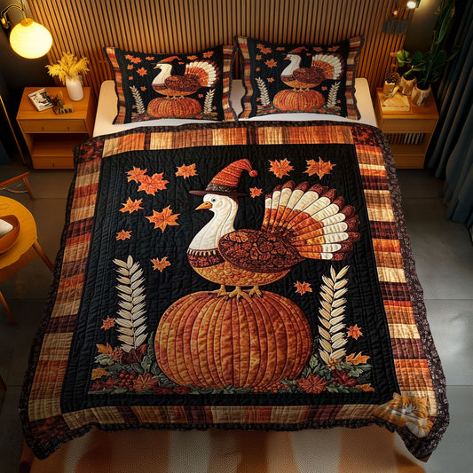 Turkey And Pumpkin Patch WN1010161CL Duvet Cover Set