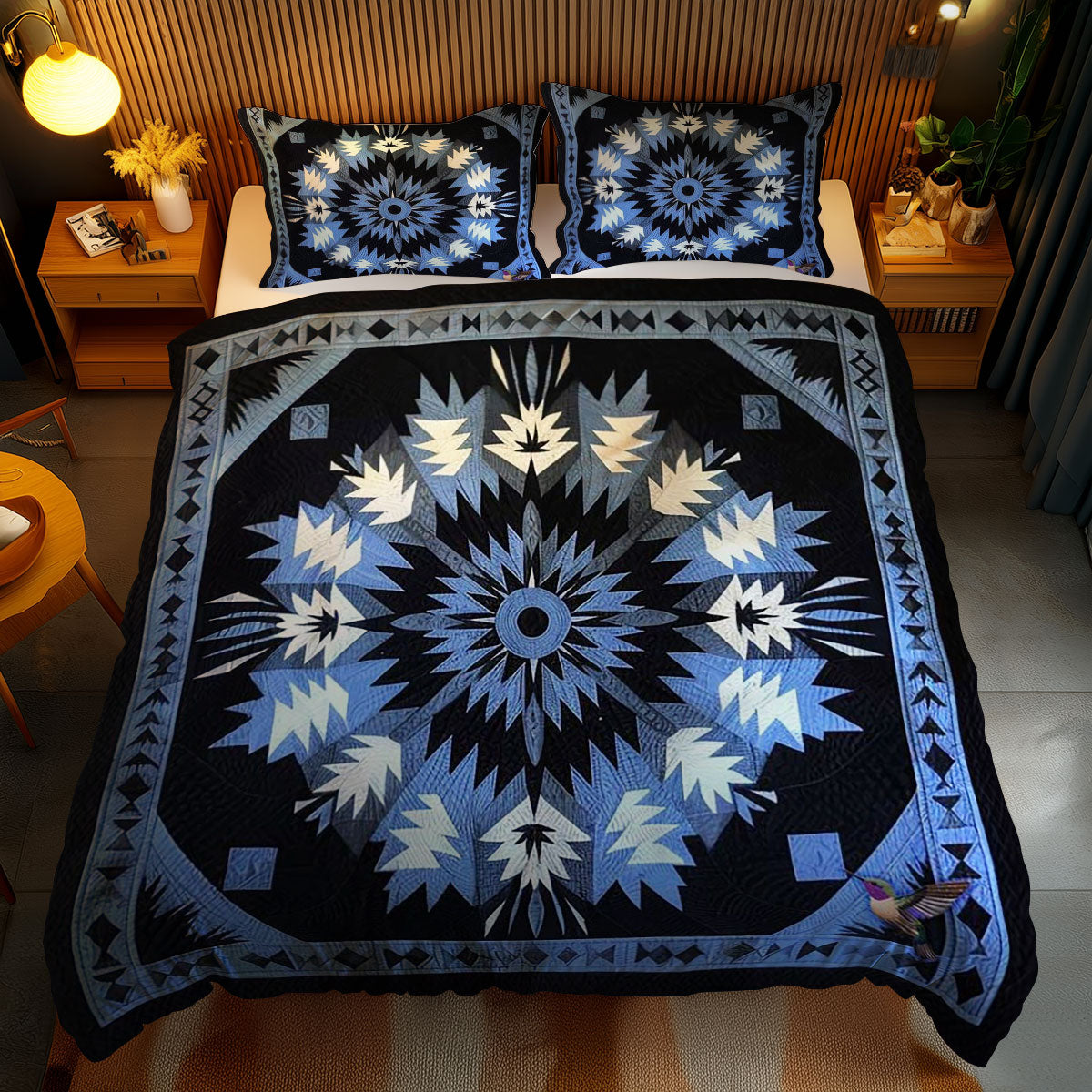 Native Blue Star Petals WN1210041CL Duvet Cover Set